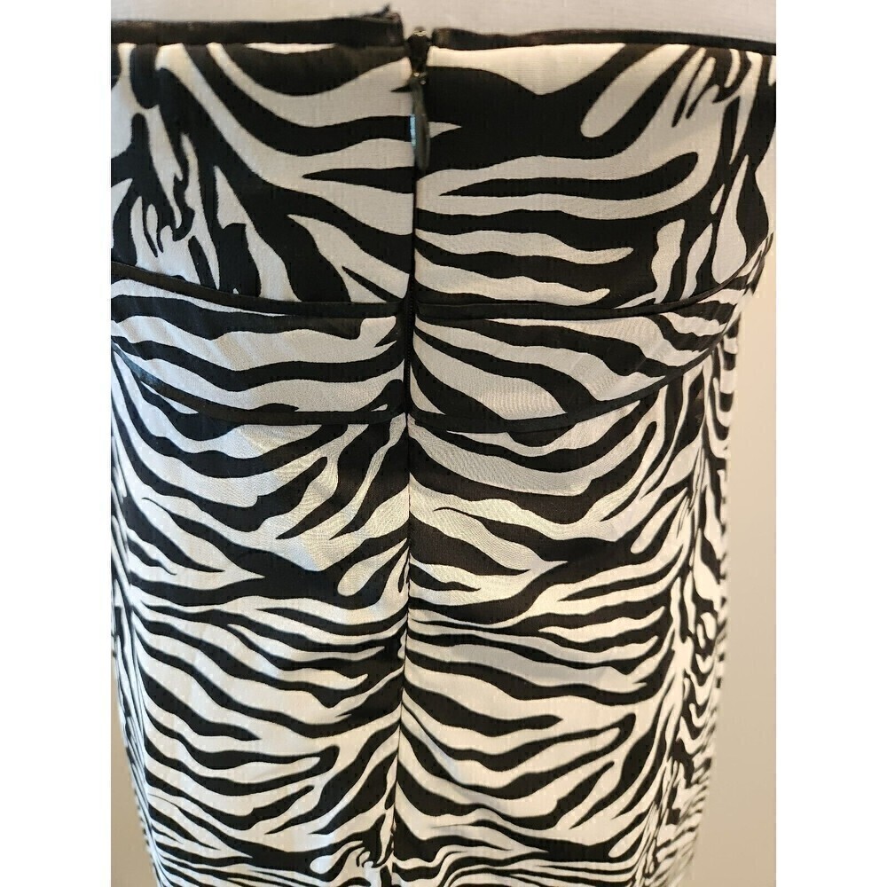 Joseph Ribkoff Zebra Print,  Halter,  Knee Length Dress Sz 8 Back zip - Picture 5 of 10